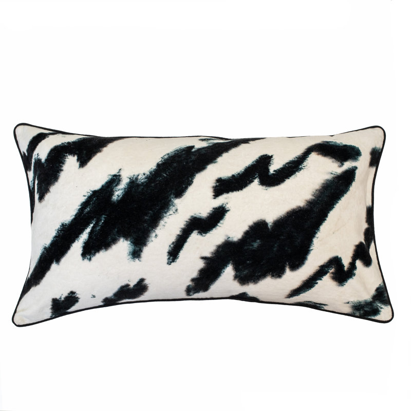 Cavarus Abstract White Rectangle Cushion