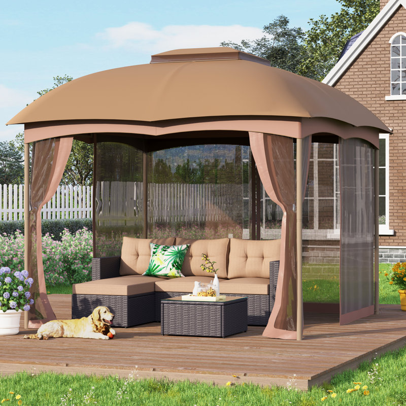 Pavillon de jardin en acier Cleao, L 9 pi x P 9 pi