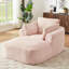 Chaise longue en velours côtelé rose, sans assemblage, coussin à ressorts, confortable pour le salon, la chambre ou le dortoir