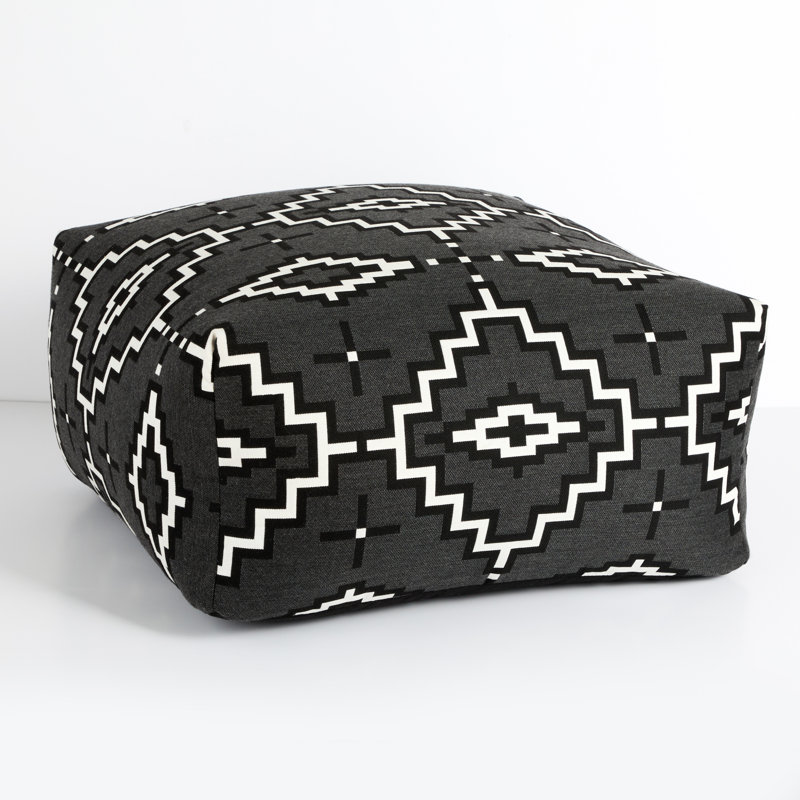 Repose-pieds d'extérieur avec coussin Sunbrella® Jasarah, White/Gray