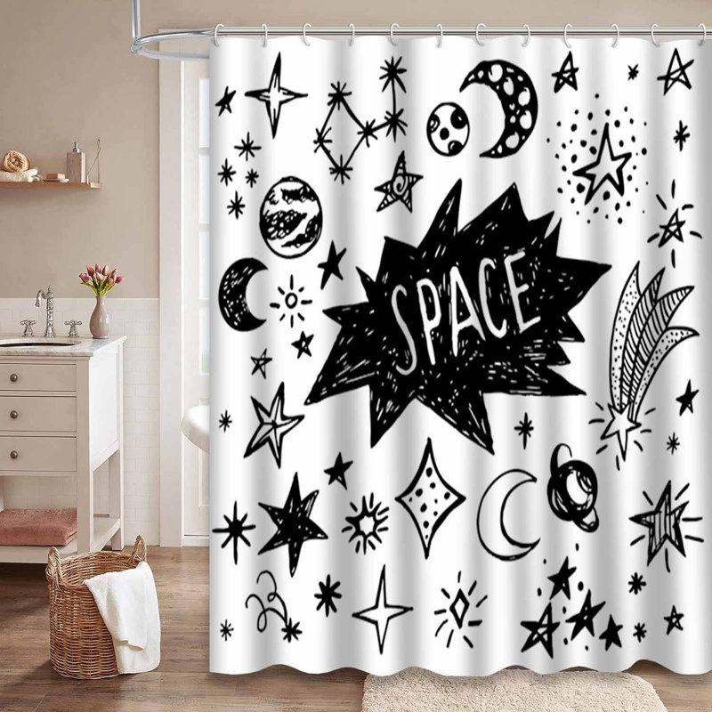 Rideau de douche imperméable Rustic Star, L 72 po x l 78 po