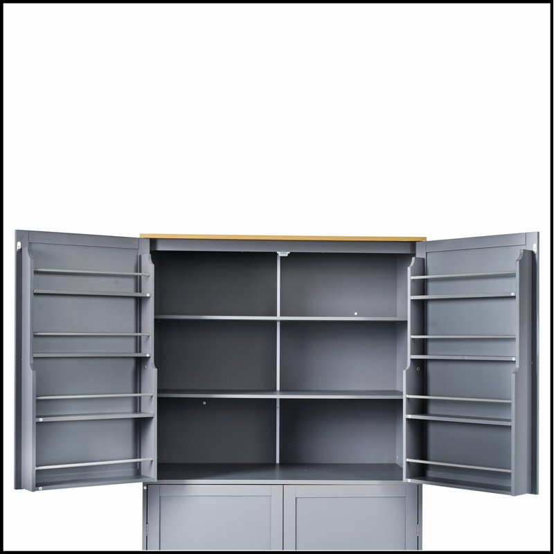 Durable Freestanding Kitchen Pantry with 2 Drawers and Adjustable Shelves for Ample Storage, Perfect for Organized Living