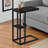 Pitt Accent Tables, Black Marble Look Laminate, Black Metal, 25.02'' H X 10.05'' W X 18.03'' D