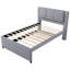 Lit plateforme gris avec lit gigogne flexible - Lit gigogne double de grande qualité. Fabrication en bois de pin. Pas de sommier tapissier. Lin confort