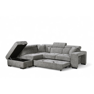 Corner Sofabed with Storage and Ottomans