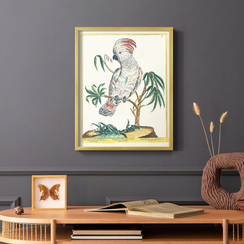 «Pastel Birds II», reproduction encadrée - bois massif, H 10 po x l 8 po