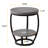 Round End Table with Storage Shelves, Space-Saving Side Table for Sofa or Bedside, Metal Frame with MDF Top, Small Accent Table for Living Room and Bedroom, Gray Brown & Black-1180088239
