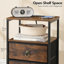 Side Table End Table with Built-In Outlets