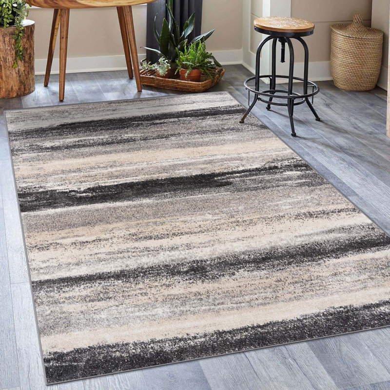 Tapis gris / beige Ellensburg, Rectangle 5 pi x 7 pi