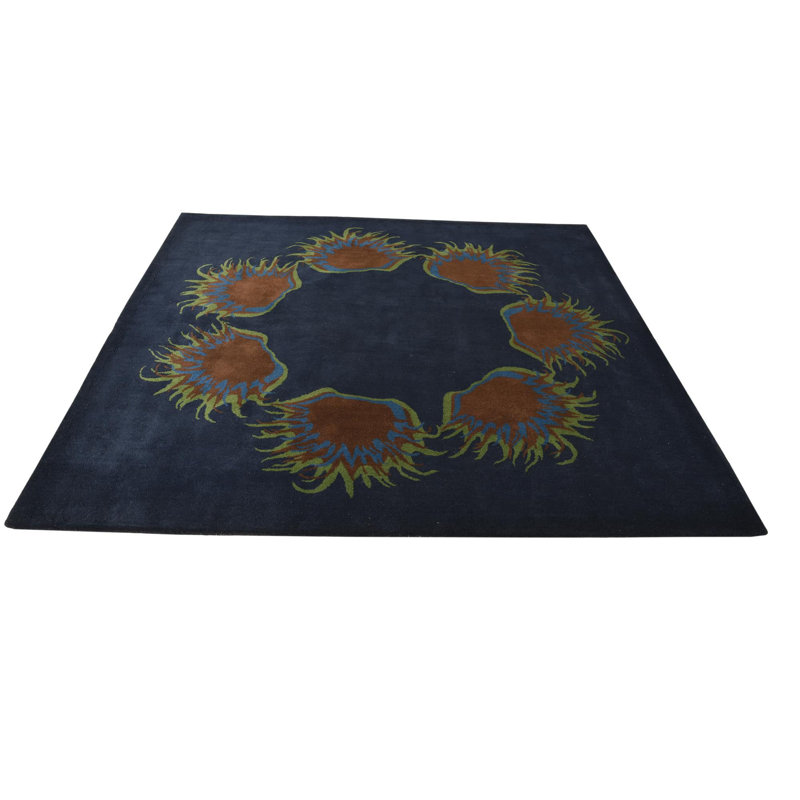Tapis carré bleu marine Navin