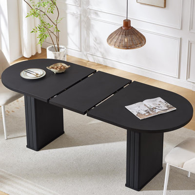 Table de salle à manger extensible 63 "à 79" avec base cannelée