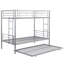 Lit superposé en métal avec lit gigogne en argent - Structure de roulement robuste pour chambre à coucher peu encombrante-1032846250-1032846249