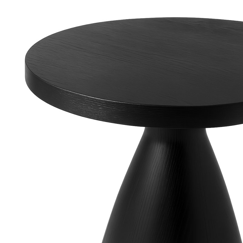 Erni Solid Wood End Table, Charcoal