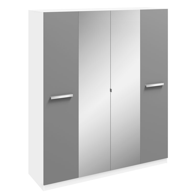 Skye 4 Door Manufactured Wood Wardrobe, Grey/White