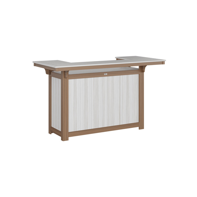 Outdoor Rectangle Bar Table, Antique Mahogany, Seashell
