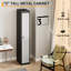 Armoire de rangement en acier de 72 po de hauteur avec serrure, tablettes réglables et tringle de suspension, organisateur en métal robuste pour bureau, école, gymnase, garage, entrepôt, ventilé et résistant à la rouille, gris clair et noir