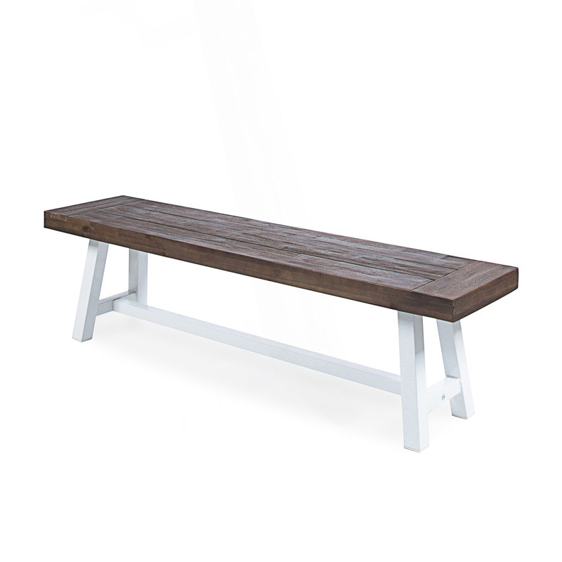 Dining Bench With Rustic Metal Frame