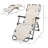 21 Folding Lawn Sun Chair - Tanning Lounge With Pillow & Pocket, Adjustable For Beach, Patio, Deck, Creamy White In Cream. Pocket. For Lawn, Deck. Metal Frame, Fabric Surface