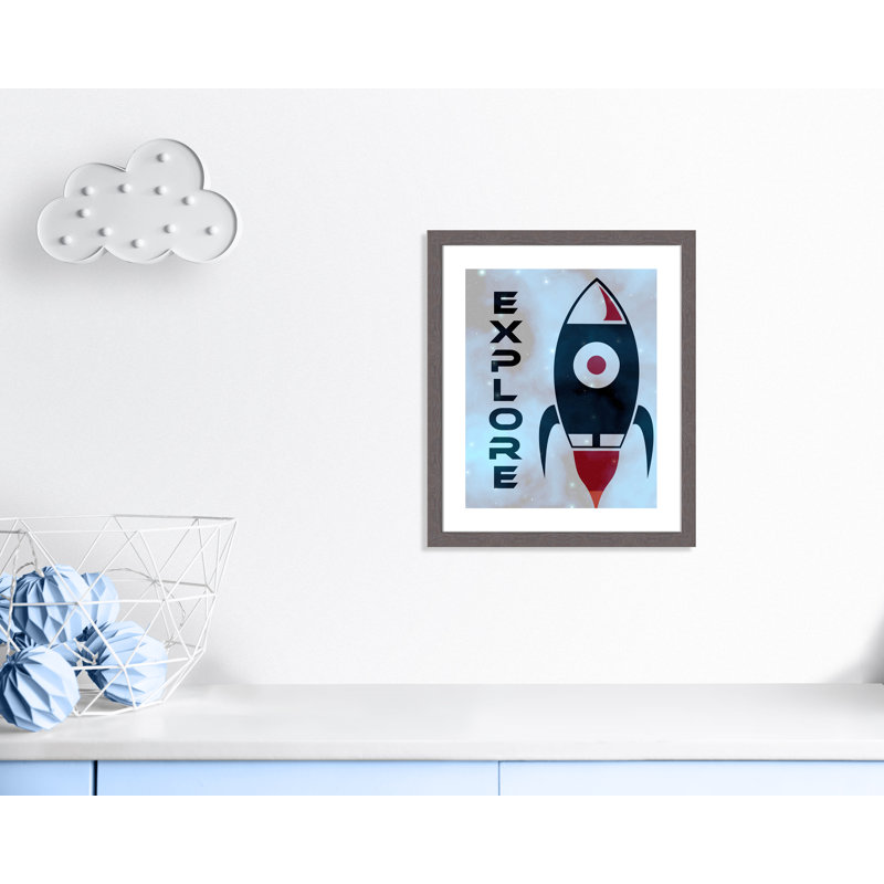 Explorer l’espace, 24.5" H x 20.5" W x 0.63" D, Encadrement fil du bois gris