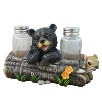 Ensemble de sel et poivre 3 pièces Bear on Log