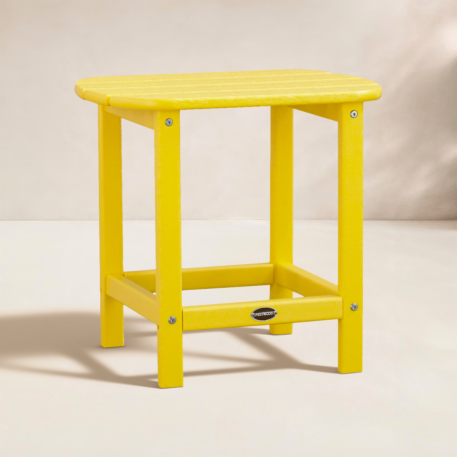 POLYWOOD® South Beach 19" Patio Side Table, Lemon