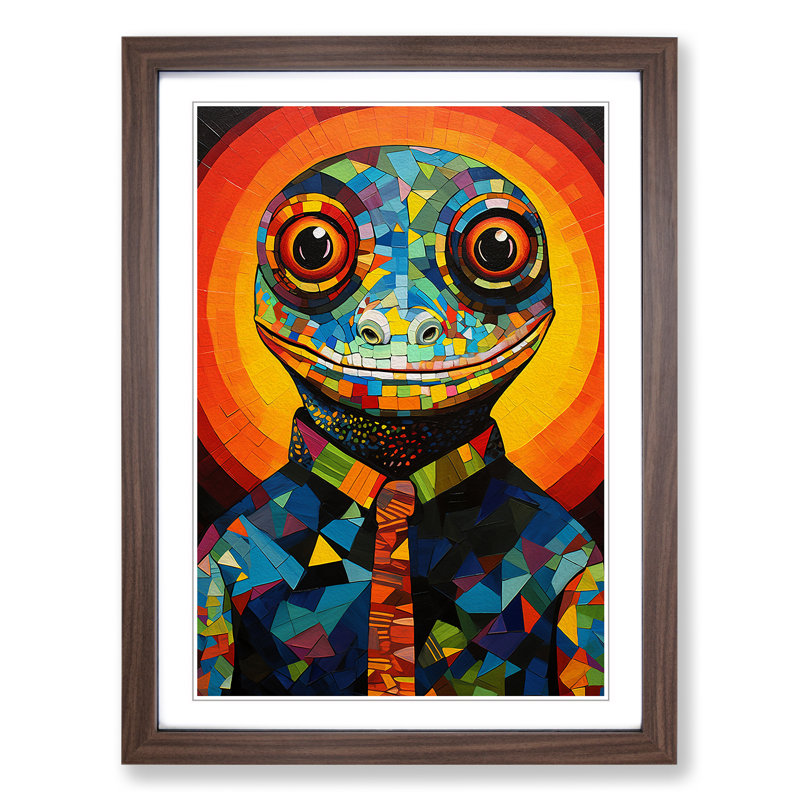 Gecko Constructivism - Framed Print, 64cm H x 46cm W, Walnut Framed