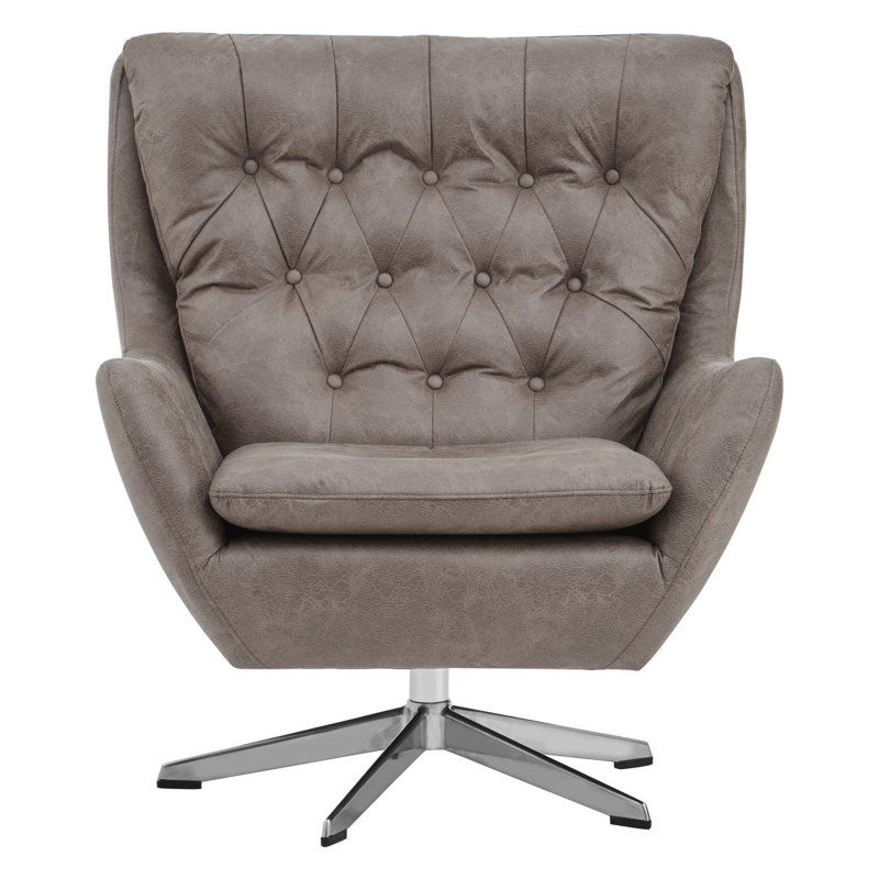 Azyah Faux Leather Swivel Armchair
