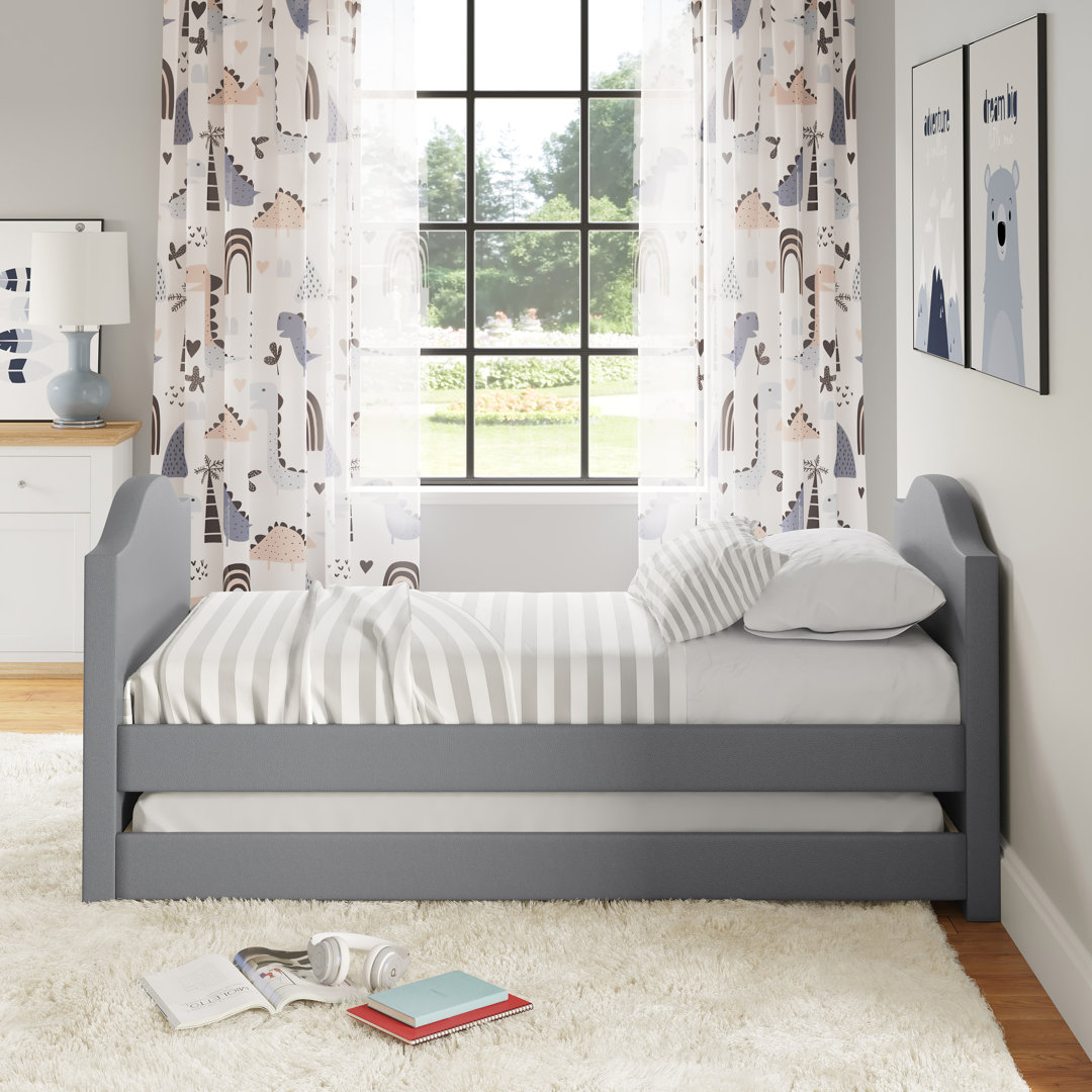 Sleep Upholstered Daybed with Pull Out Trundle, Twin, Amiah Lark Manor™ 