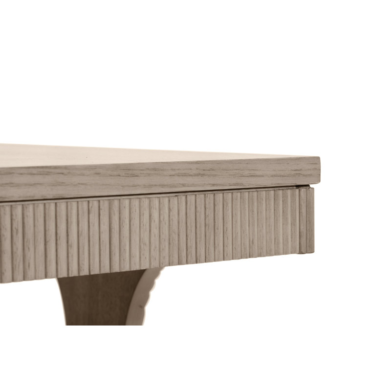 Table basse Manhattan Valley. Finition légère Mappa Burl, Crème