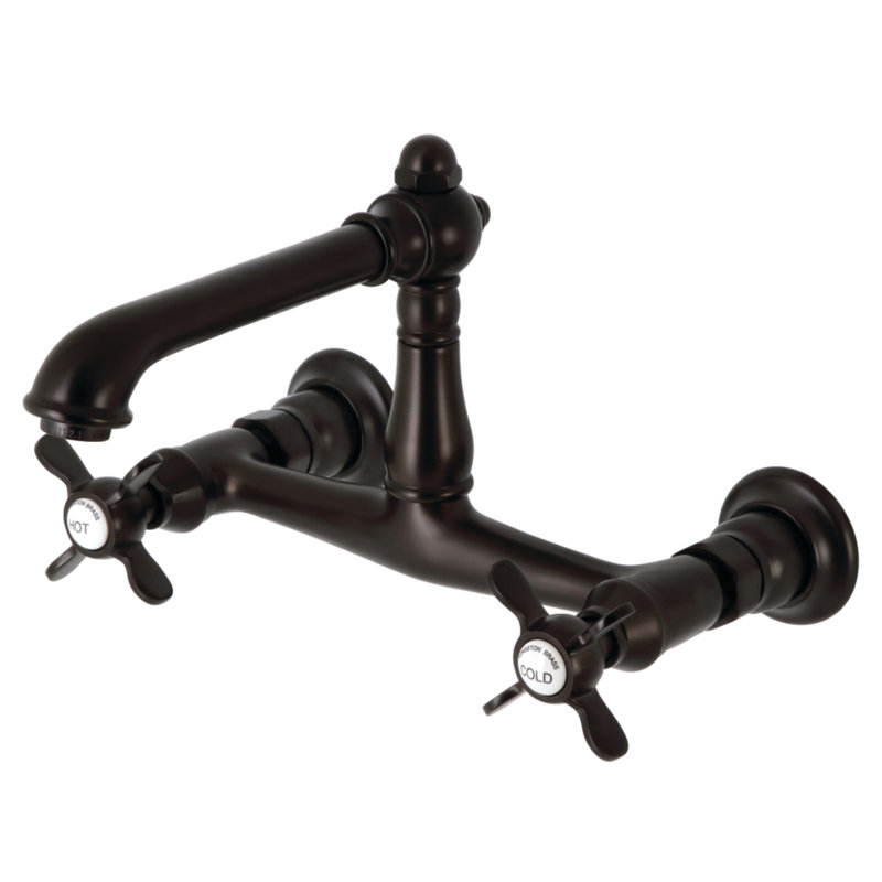 Kingston Brass Essex Two-Handle 2-Hole Wall Mount Bathroom Faucet, Oil Rubbed Bronze