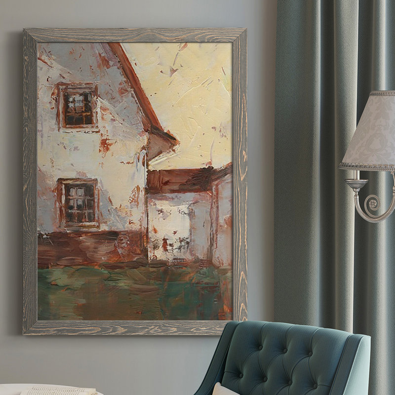 Sunlit Barn I, reproduction d'art sur toile, H 37,5 po x l 27,5 po x P 1 po, Encadré gris