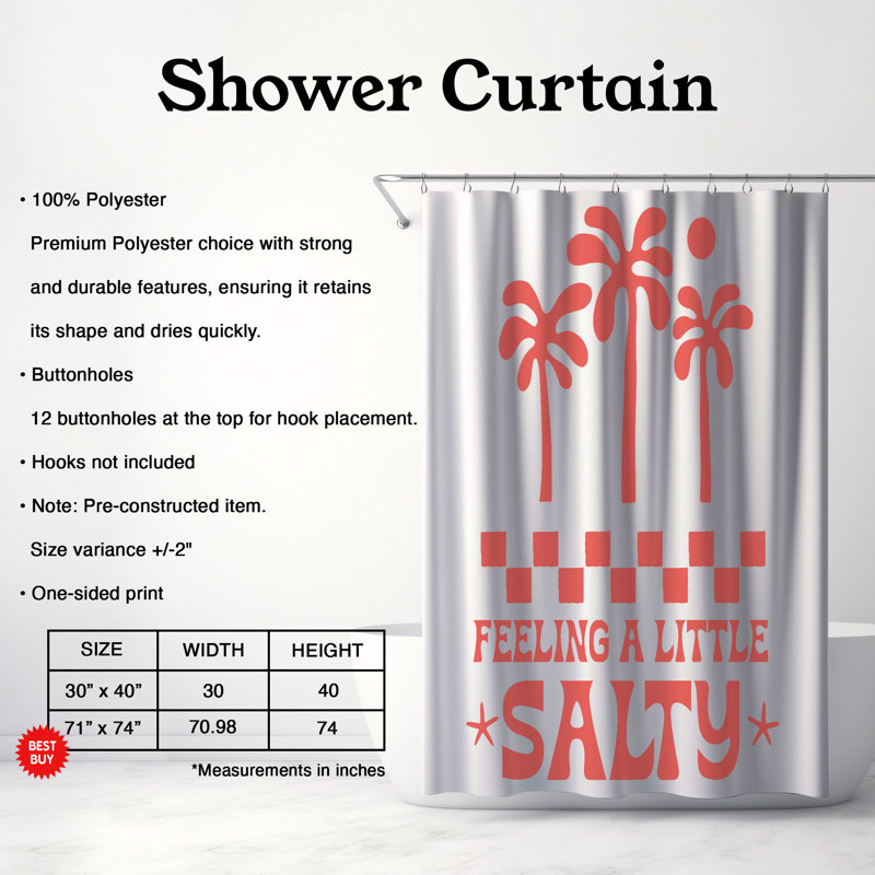 Teral Shower Curtain, 74"H x 71"W