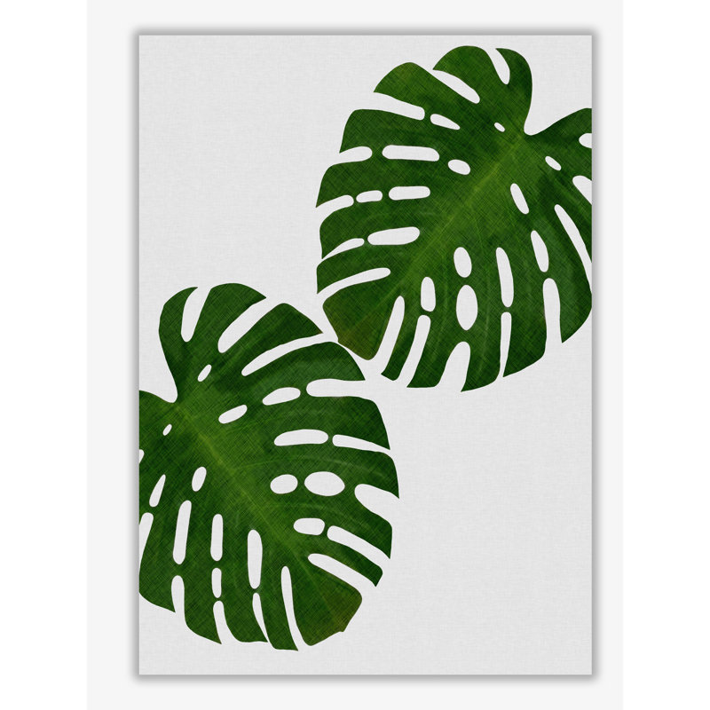 Monstera Leaf II - Single Picture Frame Print, 30 cm H x 21 cm W x 1 cm D, No Frame