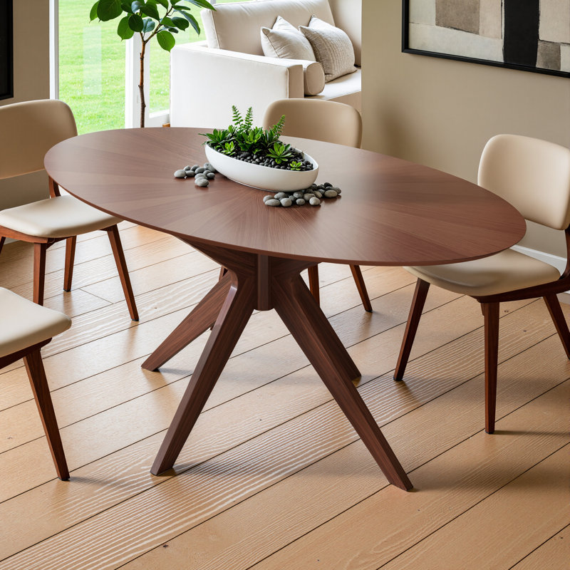 Fenway Oval Dining Table, Walnut Top/Walnut Base