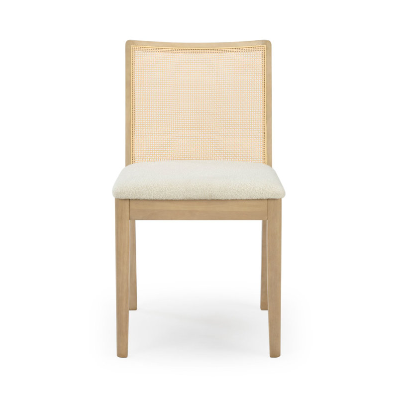 Chaise de salle à manger Elio, Blond / ivoire bouclé