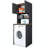Modern Washing Machine Cabinet, 100% Melamine Coated Particle Board, Walnut & Anthracite Finish, 25.6 x 72.2 x 23.6 inches | Sturdy & Stylish Storage Solution for Laundry Room, Durable & Elegant Design-116132975
