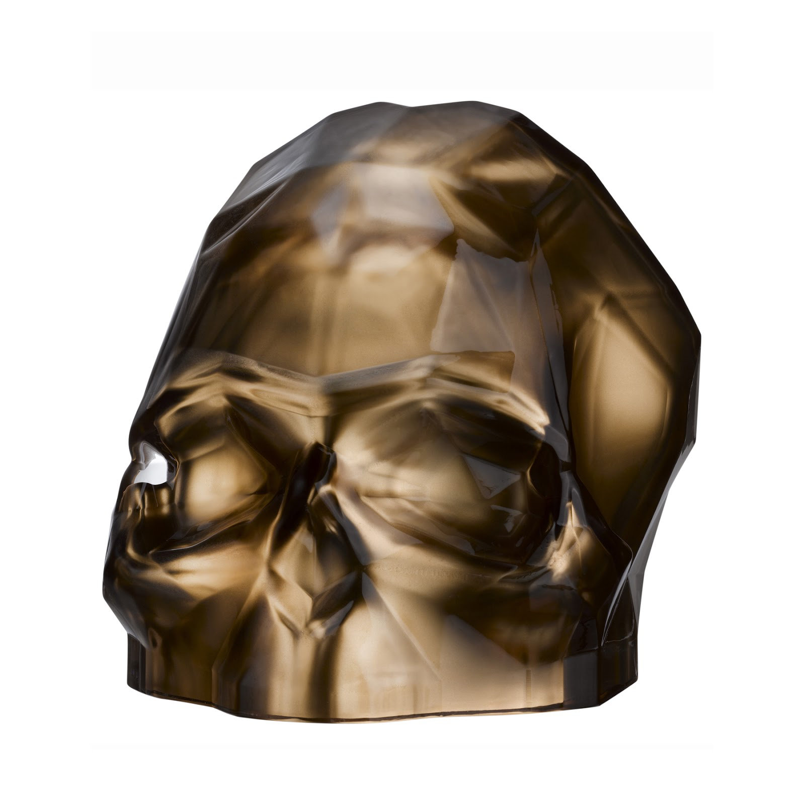 Memento Mori Faceted Skull, 8.27" H x 10.24" W x 7.8" D, Copper