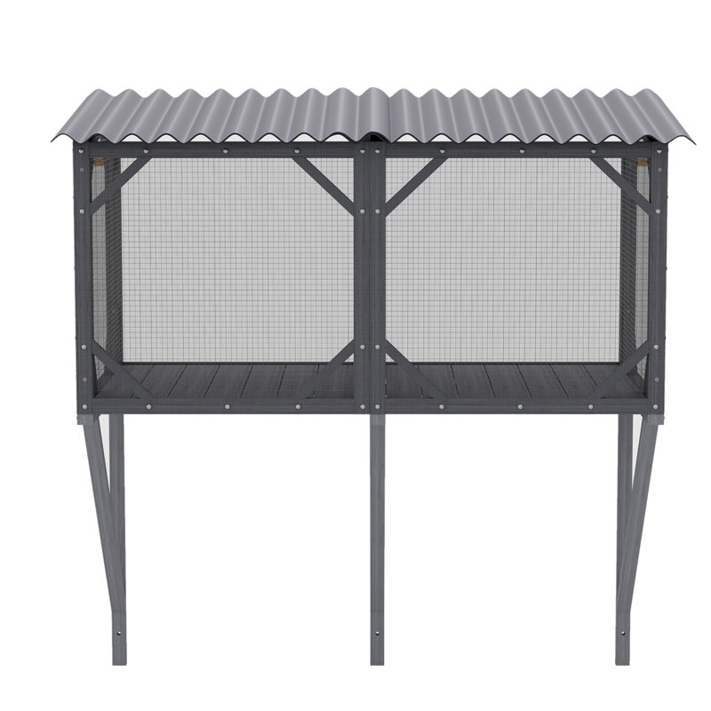 Boîte de fenêtre pour chat, cage pour chat avec cage anti-insectes, Gris
