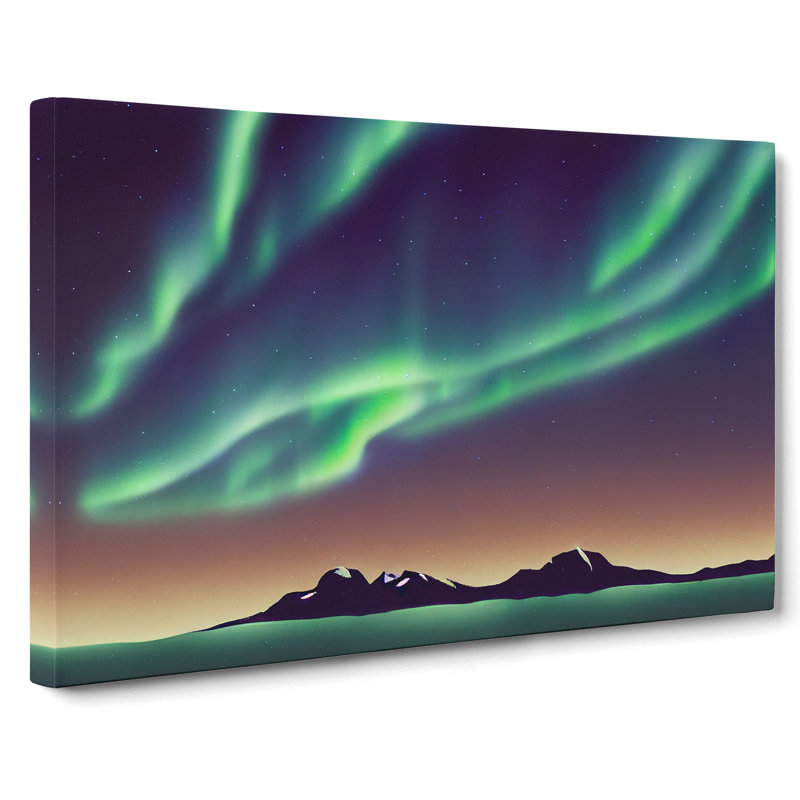 XXX-H1022-WF-866X Artsy Aurora Borealis - Wrapped Canvas Print, 35cm H x 50cm W x 3cm D