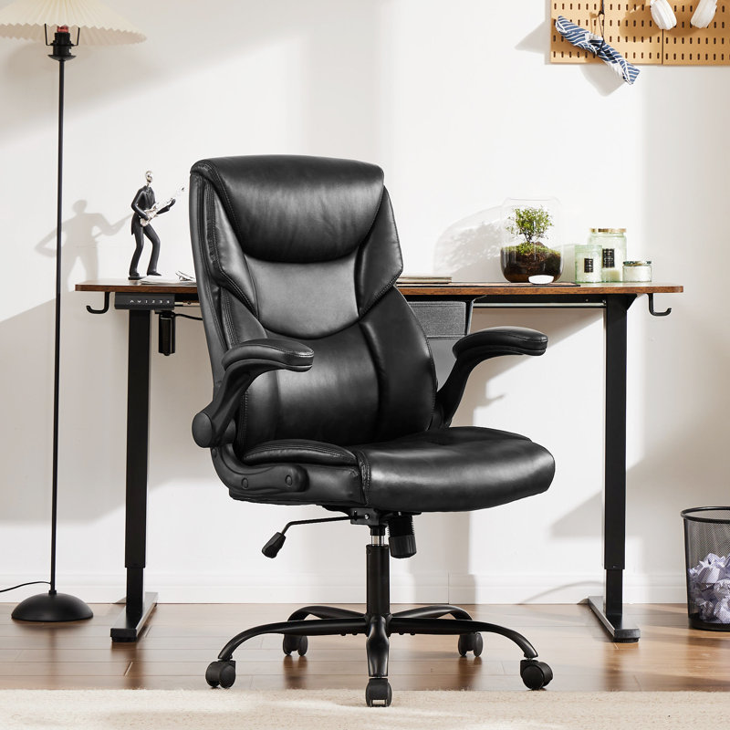 Fauteuil président ergonomique Ovidia, Similicuir noir