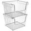 Sorbus MTL-BSKT6 6 Pack Stackable Metal Storage Basket with Handles in Silver-1050168699