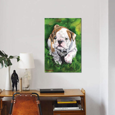 « english bouledogue chiot », impression sur toile
