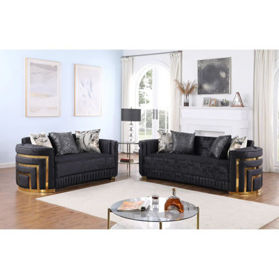 Minna 2 Piece - Living Room Black