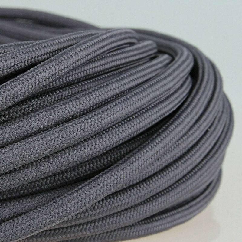 Tiawah 3Core Round 5 Meters Vintage Coloured 0.75Mm Braided Fabric Flexible Electrical Cable, Grey