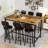 Dining Table Set For 6, 7-Piece Bar Table Set, 50" Industrial Counter Height High Top Table With 6 PU Upholstered Stools, Space-Saving Pub Table Sets For Small Space Bar, Kitchen, Restaurant-338230349-338230351
