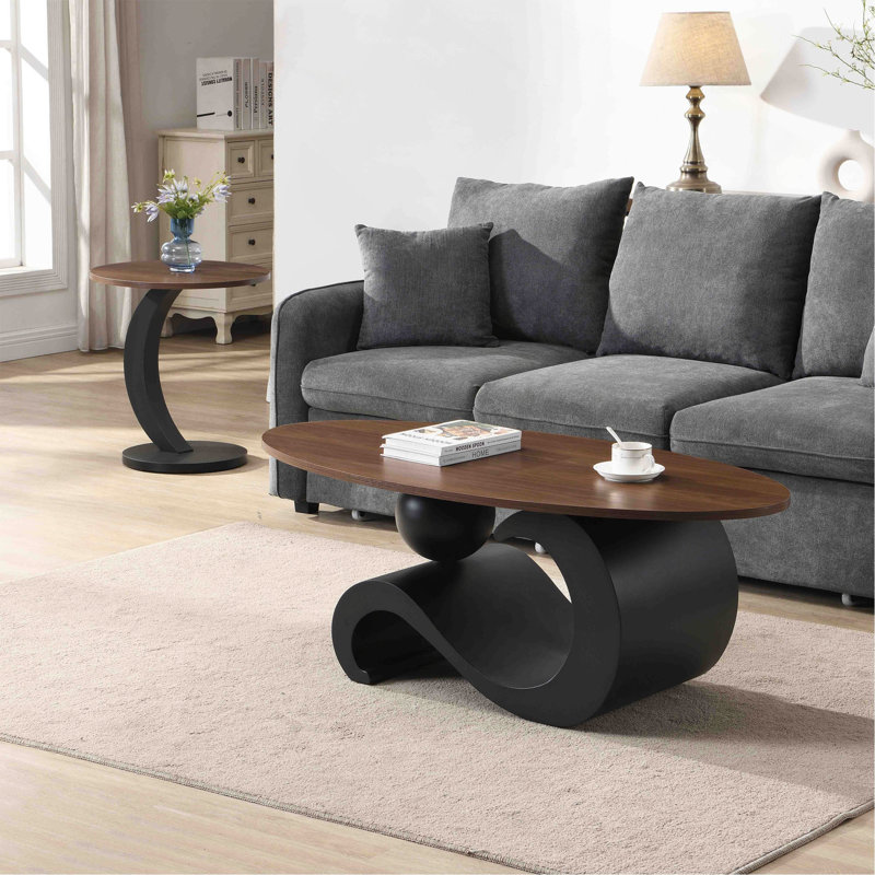Ensemble de 2 tables gigognes Luxury, Noir