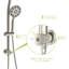 Pomme de douche à effet de pluie de 4,7 po et ensemble de douche à main 7 po en nickel brossé, avec ensemble de glissière et support réglables Pomme de douche en nickel, douche, tuyau de bar-121320237