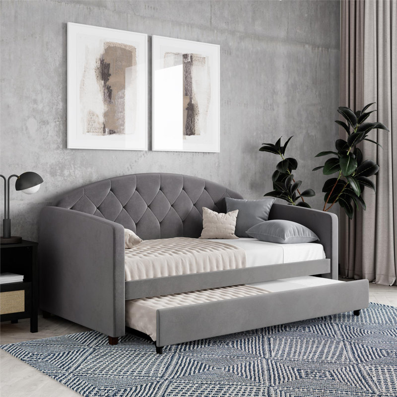 Derina Upholstered UK Single - DE 90 X 190 Cm with Trundle