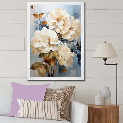 «Minimal Beige Hydrangea Grace», reproduction sur toile