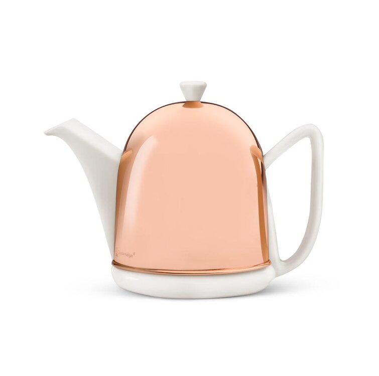 Ceramic Teapot, Non-Insulated Tea Server, Large Washington, 16 Ounce, Black